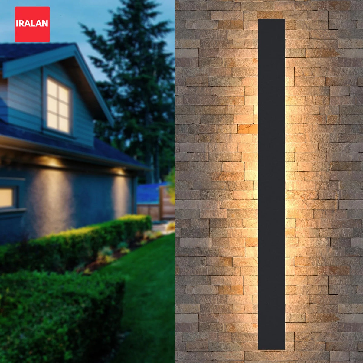 lampe murale led moderne étanche ip65 noir support métallique interrupteur