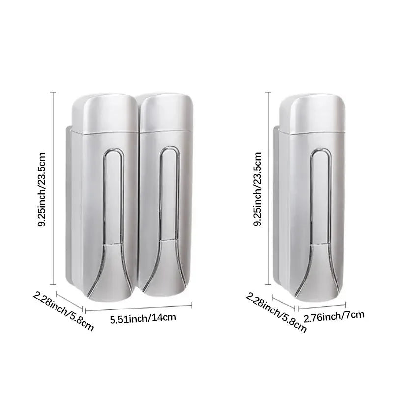distributeur savon main blanc moderne adhésif minimaliste liquide salle bain poignée déclenchement