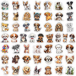 stickers animaux compagnie chien dessin animé expression variée adhésif usage unique multiple couleurs transparents