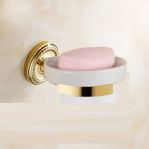 Accessoires salle bain ensemble doré classique porte serviettes rangement brosse dents poignée dorée serviette