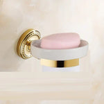 Accessoires salle bain ensemble doré classique porte serviettes rangement brosse dents poignée dorée serviette