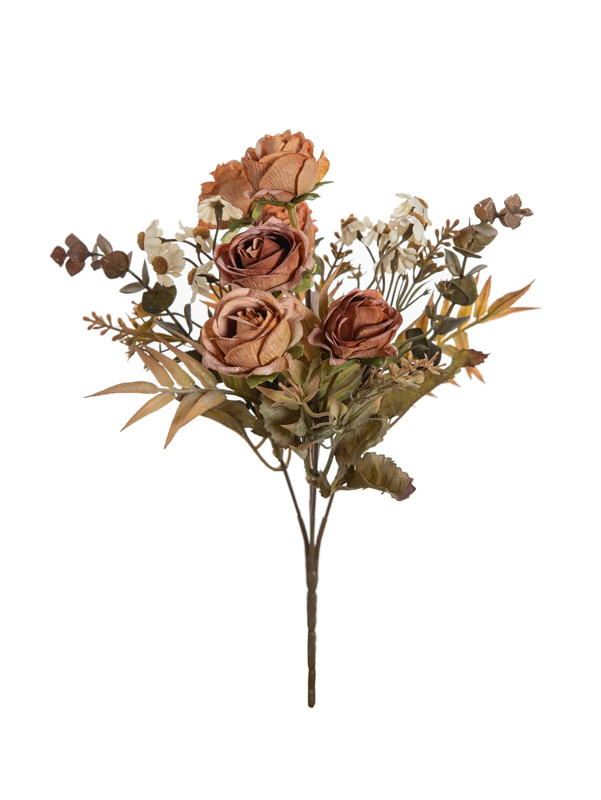 bouquet artificiel roses violettes blanches dorées decoration mariage anniversaire intérieur