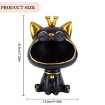 porte clés bijoux chat couronne moderne noir rouge blanc souriant opacité