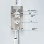 distributeur dentifrice automatique blanc noir moderne pratique adhésif salle bain hygiène oral plastique rechargeable