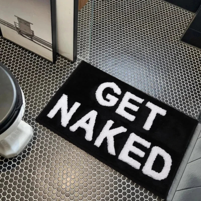 tapis bain moderne antidérapant polyester multicolore lettres relief adultes salon entrée