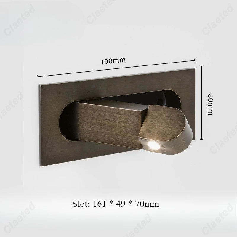 lampe murale led moderne minimaliste bronze gris clair éclairage chambre étude