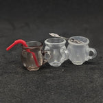 miniatures tasses silicone transparentes blanches rouges accessoires décoration maison poupée simples modernes