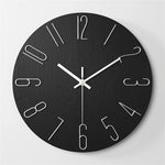 horloge murale moderne quartz aiguille boisée noir blanc minimaliste chambre salon