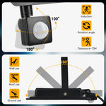 projecteur led noir moderne détecteur mouvement ip66 180deg ajustable aluminium dissipateur chaleur