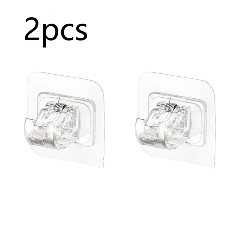 crochet adhésif transparent moderne tige rangement clip rideau support mural sans motif clips vêtements
