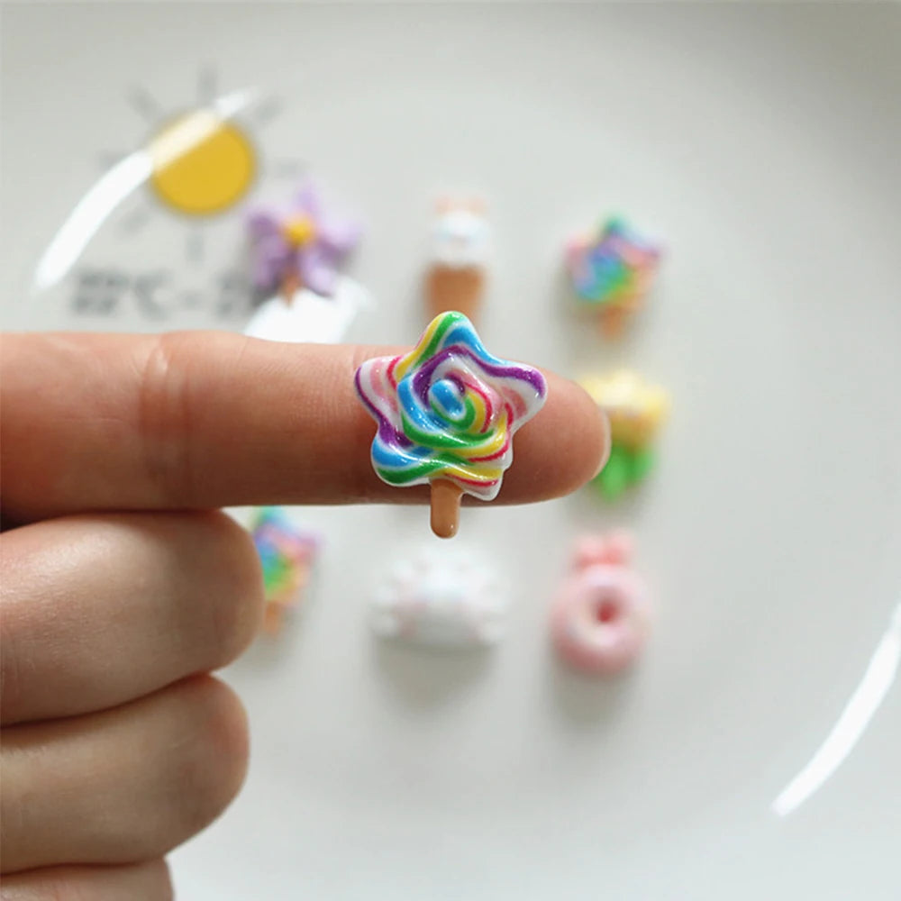 bijoux cuisine pâte sucre fleurs bonbons nuages multicolore opacité 20x18mm 20x17mm 19x16mm 23x14mm 17x17mm