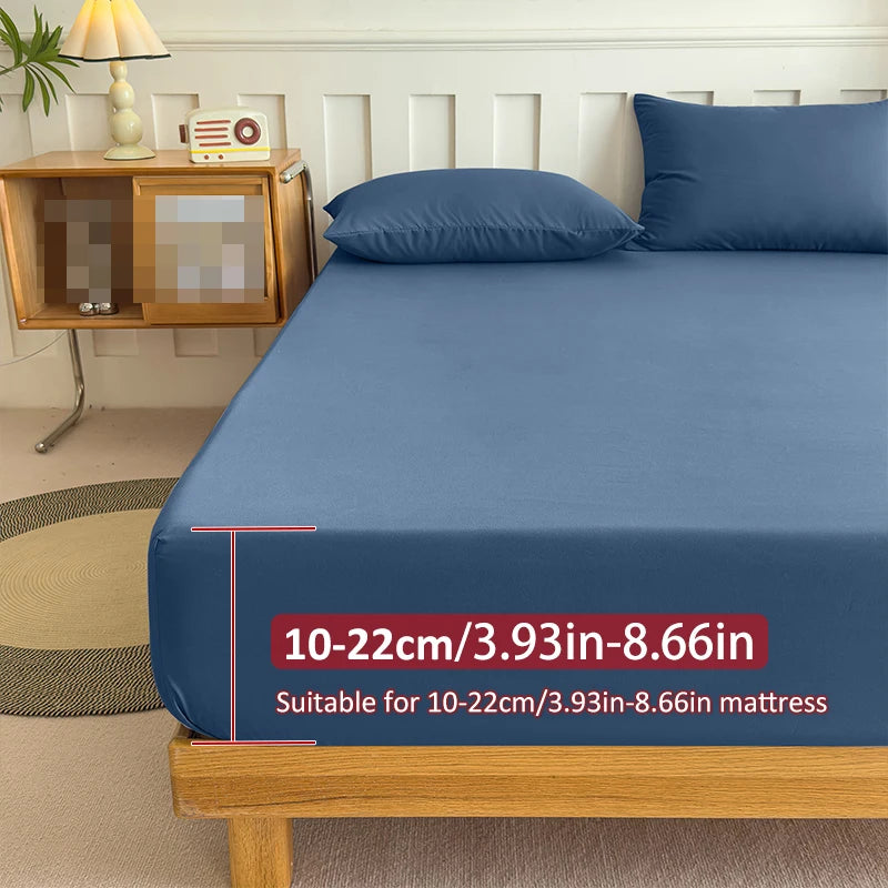 housse lit extensible élastique polyester violet bleu marine gris moderne minimaliste taie oreiller