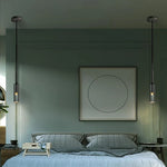 luminaire suspendu moderne minimaliste noir gris verre transparent chambre salon