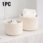 corbeilles rangement tissées coton blanc rose bleu clair pliables respectueuses l'environnement multifonctionnelles moderne rustique