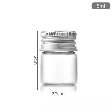 mini bouteilles verre transparentes couvercles aluminium conteneurs minimalistes pots épices rangement bijoux 5ml 7ml