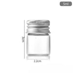 mini bouteilles verre transparentes couvercles aluminium conteneurs minimalistes pots épices rangement bijoux 5ml 7ml