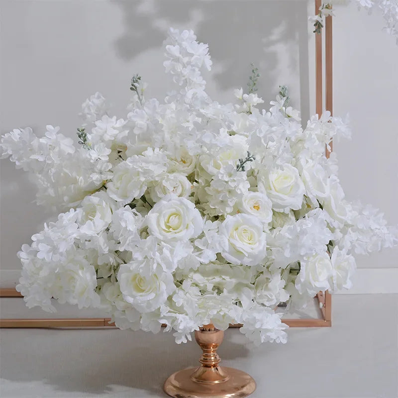 arche fleurs artificielles blanches décoration moderne mariage intérieur soie 120cm 60cm