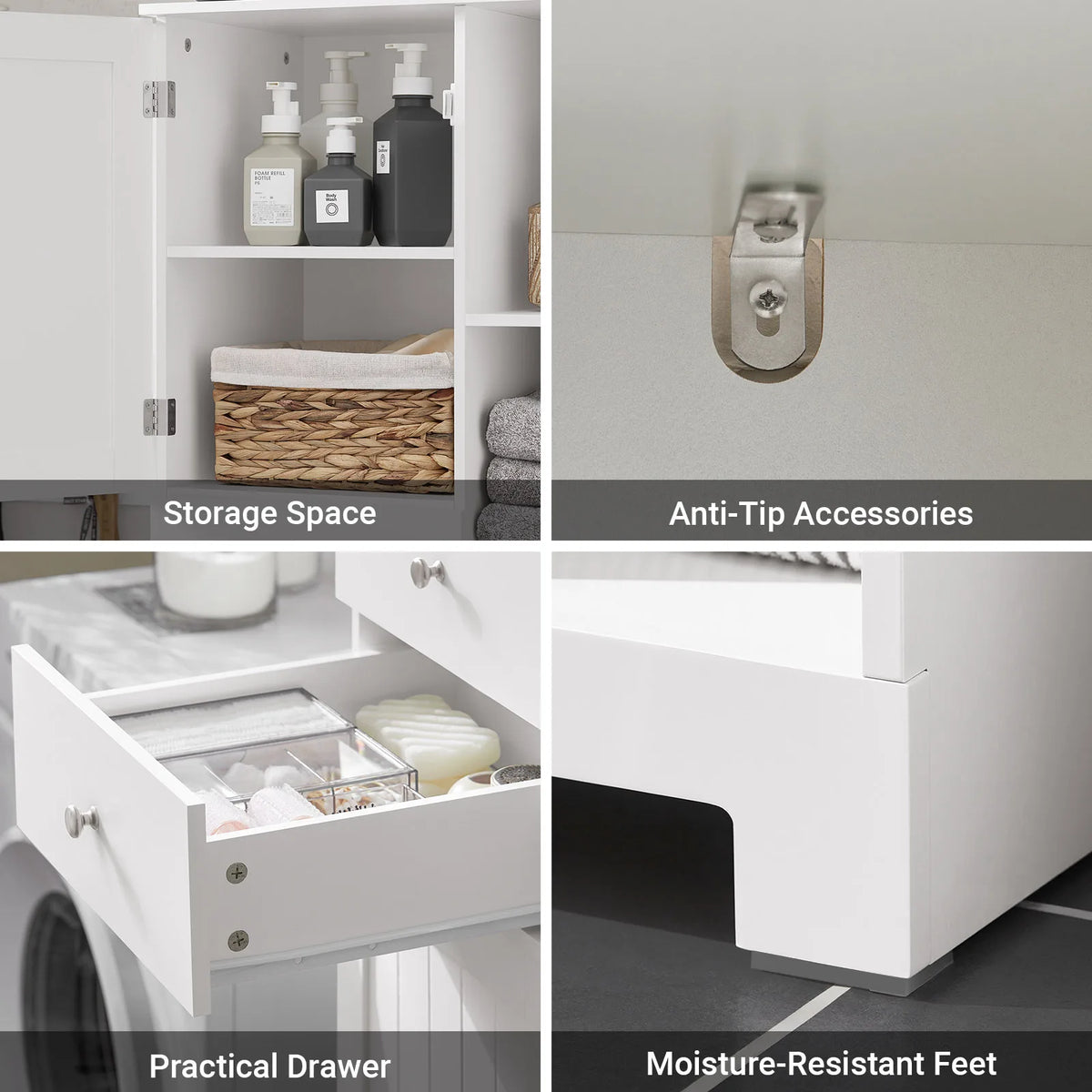 Armoire étroite salle de bain dans un espace compact - Mise en situation