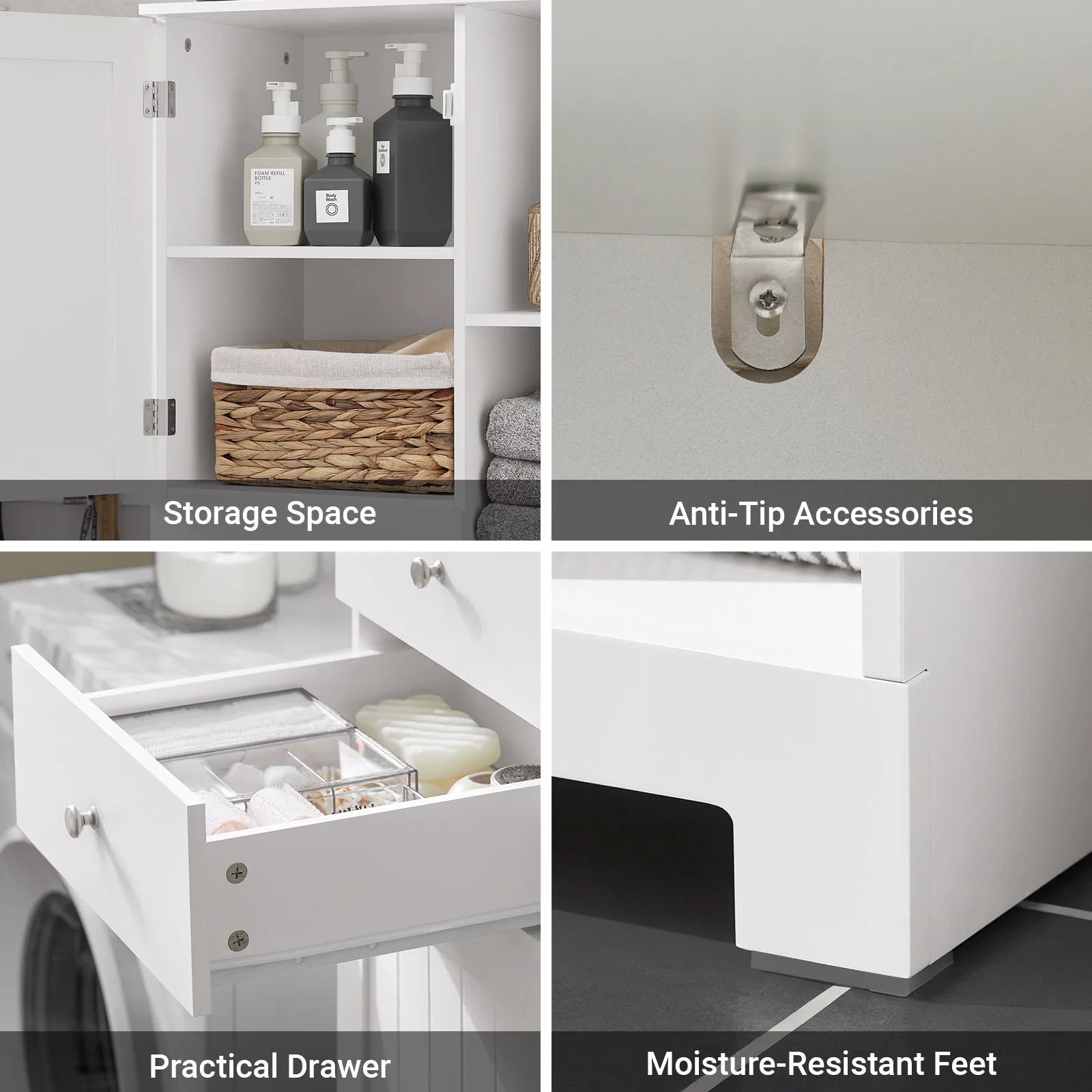 Armoire étroite salle de bain dans un espace compact - Mise en situation