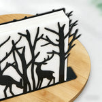 support livre cerfs arbres métal noir blanc moderne décoratif nature rustique