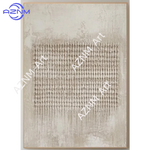 Tableau abstrait contemporain beige texture gris lignes horizontales 50x70cm 40x60cm 30x40cm 20x30cm 55x80cm