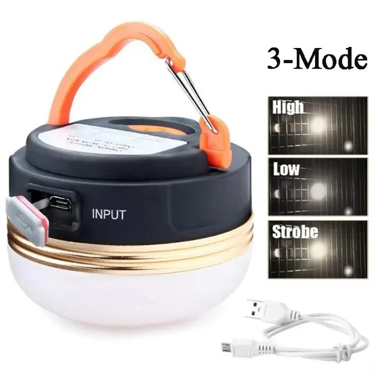 lampe camping rechargeable led aimantée portable noire orange blanche moderne compacte urgence camping