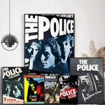 affiche vintage rock groupe police noir blanc bleu jaune salon chambre kawaii déco