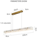 lampe suspendue moderne marbre blanc doré 120cm ajustable lumière led 2000lm