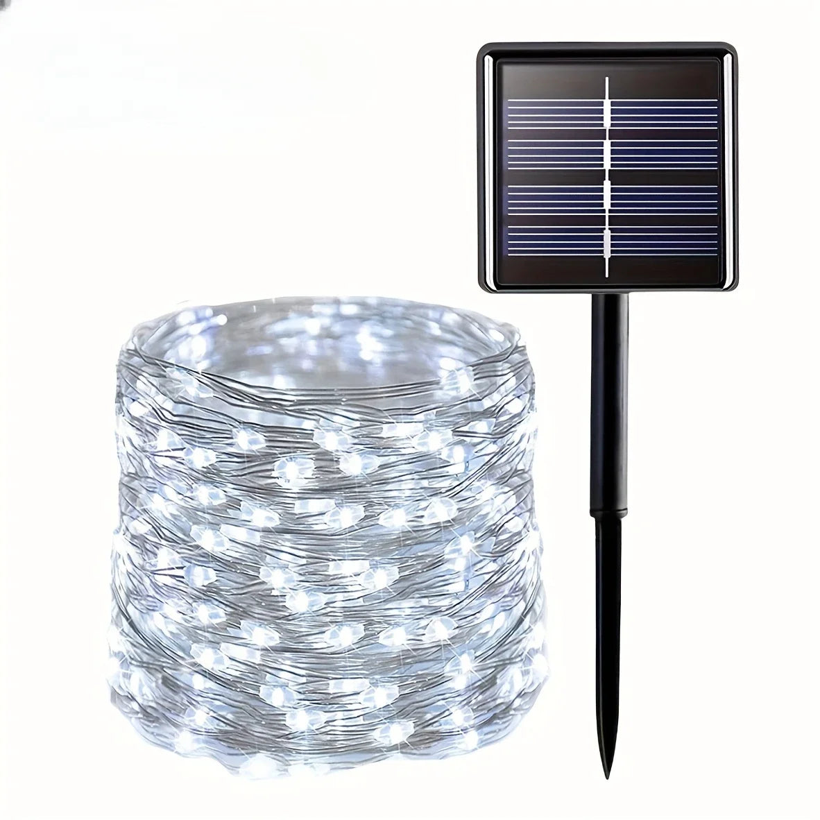 guirlande lumineuse solaire extérieure led décor jardin terrasse étanche jaune doré clips fixations