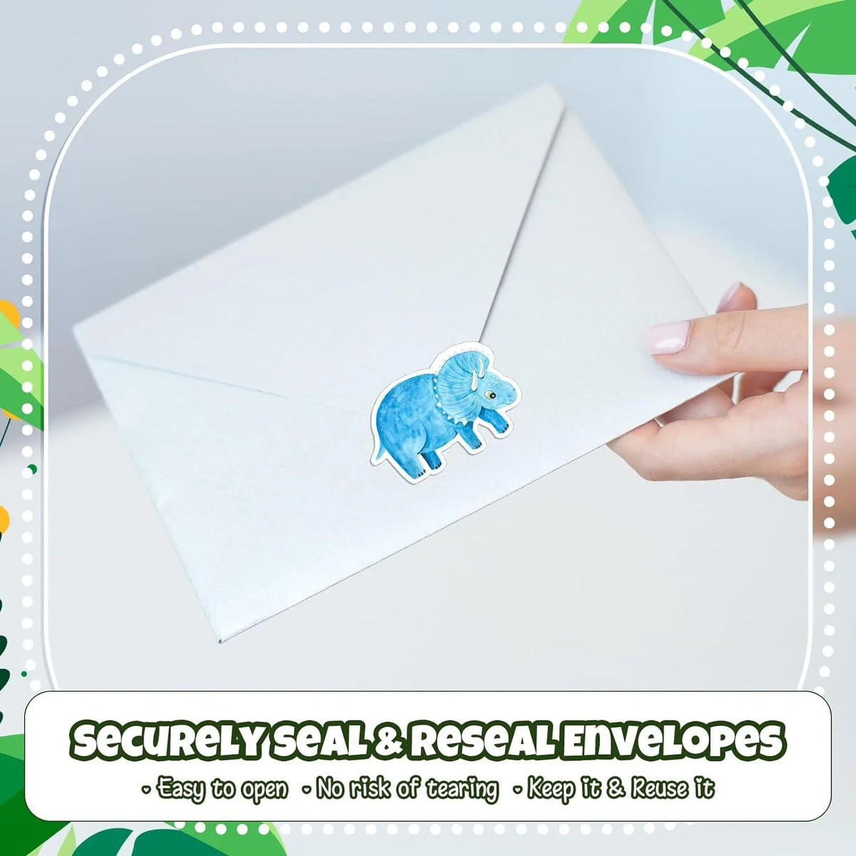 autocollants dinosaures aquarelle rouleau 500pcs adhésifs enfants enveloppes motifs colorés