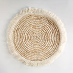 Tapis de table rond en osier pour déco ferme