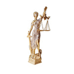 statue déesse justice résine or argent détails sculpturaux classique décoration chambre salon