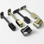 support mural rideau noir bronze moderne plaque fixation