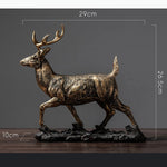 décoration bronze doré figurines cerfs texturées vieillies rustique vintage éléments maison