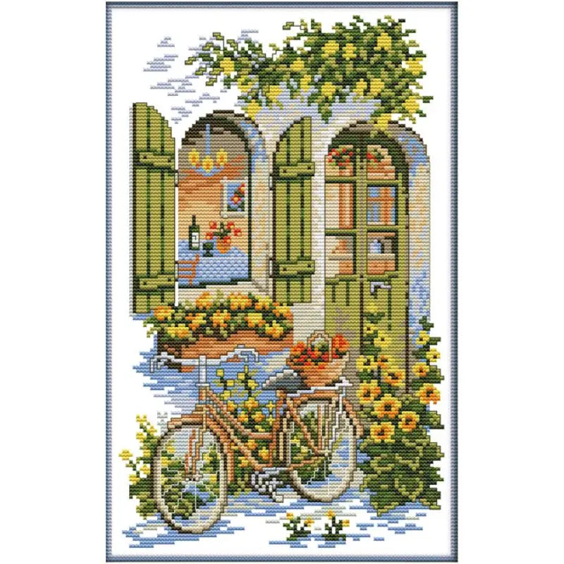 toile broderie floral paysagère multicolore traditionnelle accessoires intérieurs coton broderie DIY