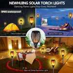 torche solaire imperméable led flamme animée moderne extérieur jardin décoration motifs floraux ip65 abs