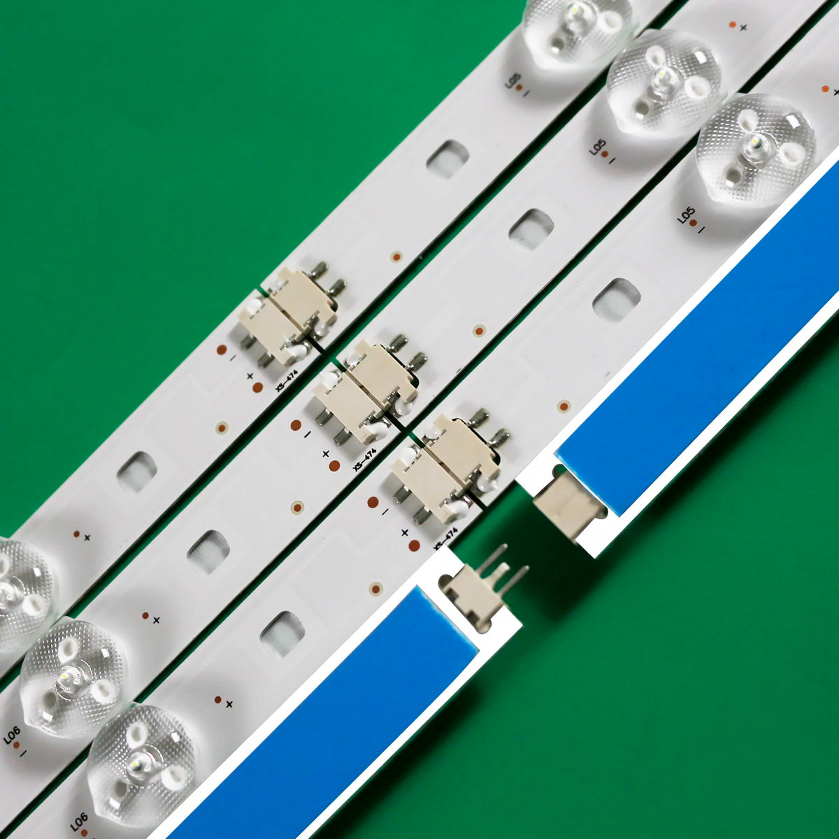bande lumineuse led blanc imprimée right points noirs moderne clips fixations commandes