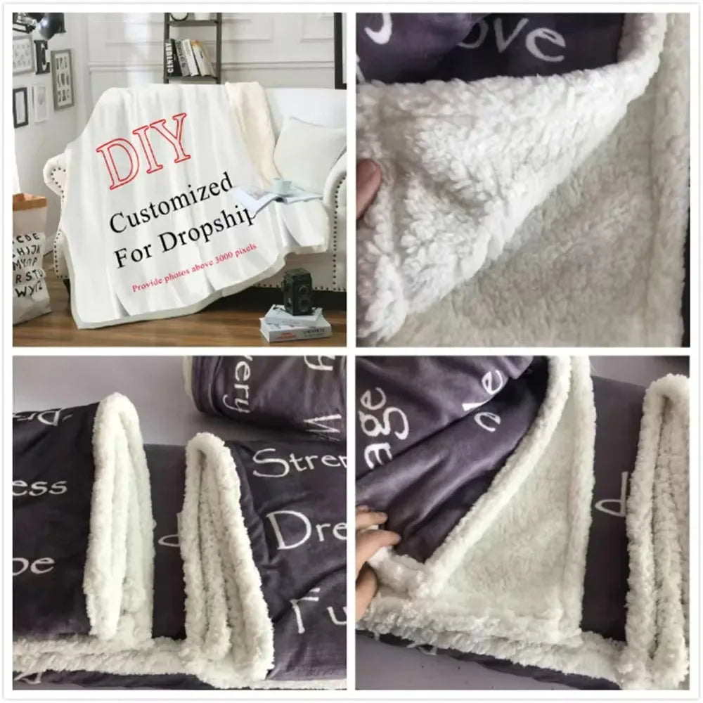 couverture flanelle personnalisée douce gris blanc portable moderne maison