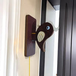 oiseau mobile oiseau bois bois corde jaune clips moderne porte rappel entrée intérieur bleu