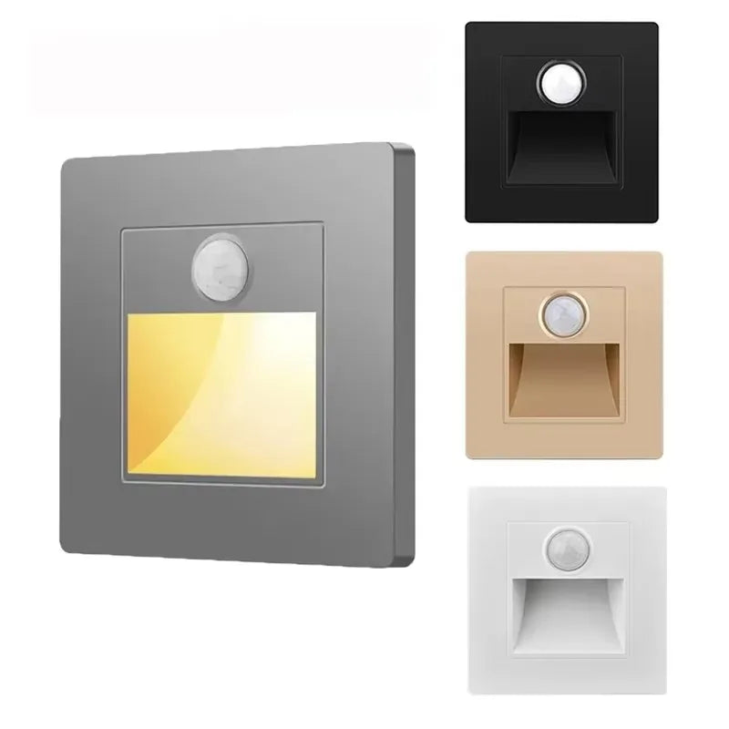 lampe led capteur mouvement noir blanc moderne minimaliste induction lumière chambre coucher