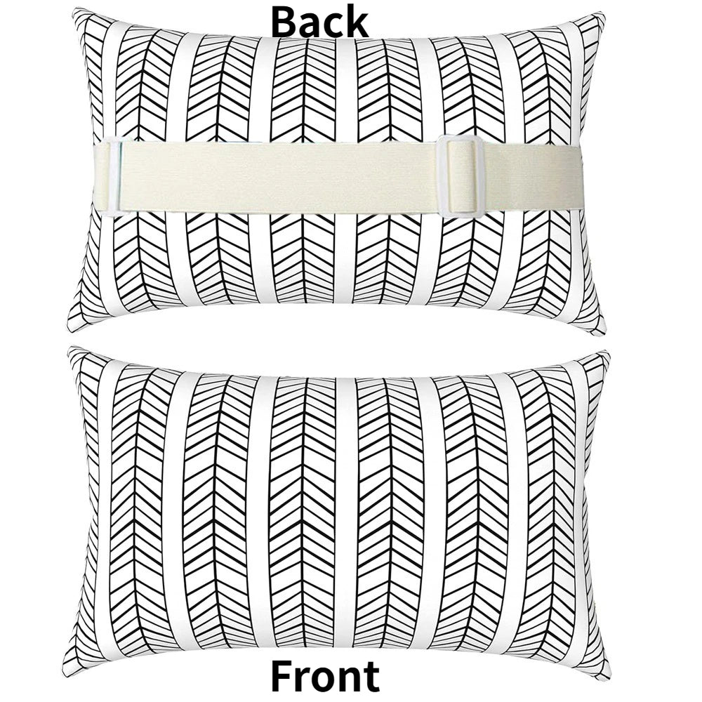 coussin moderne polypropylene rectangle blanc rayures utilisation décoration voiture 28x40cm imprimé nordique