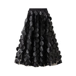 jupe marron rose transparente moderne élégante ceinture ajustable polyester femelle été mi mollet
