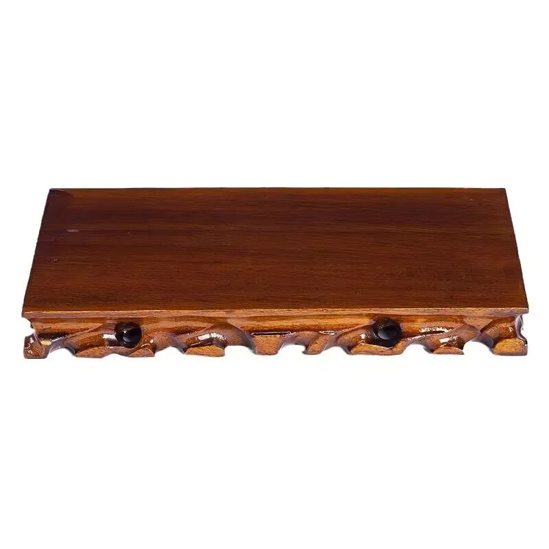 support bois sculpté classique miniature base décoration intérieure pot fleurs bonsaï succulentes tréfonds marron