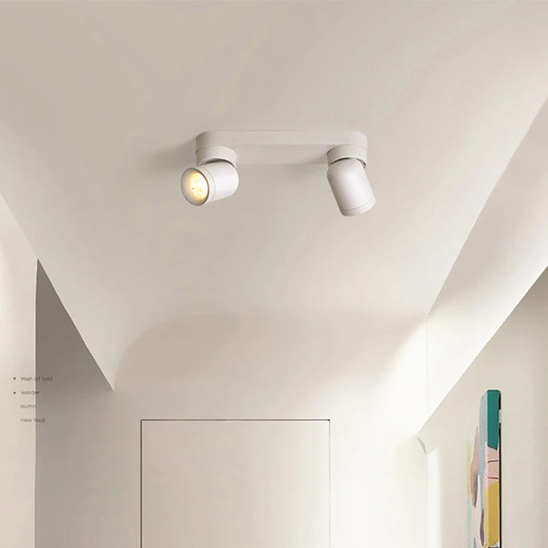 Spot LED moderne aluminium blanc interrupteur tactile têtes éclairage quotidien