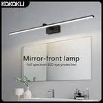 lampe miroir moderne noir blanc led mur 40cm 60cm 80cm 100cm