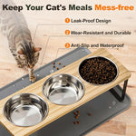 distributeur alimentation chats trois bols inox tapis antidérapant moderne minimaliste