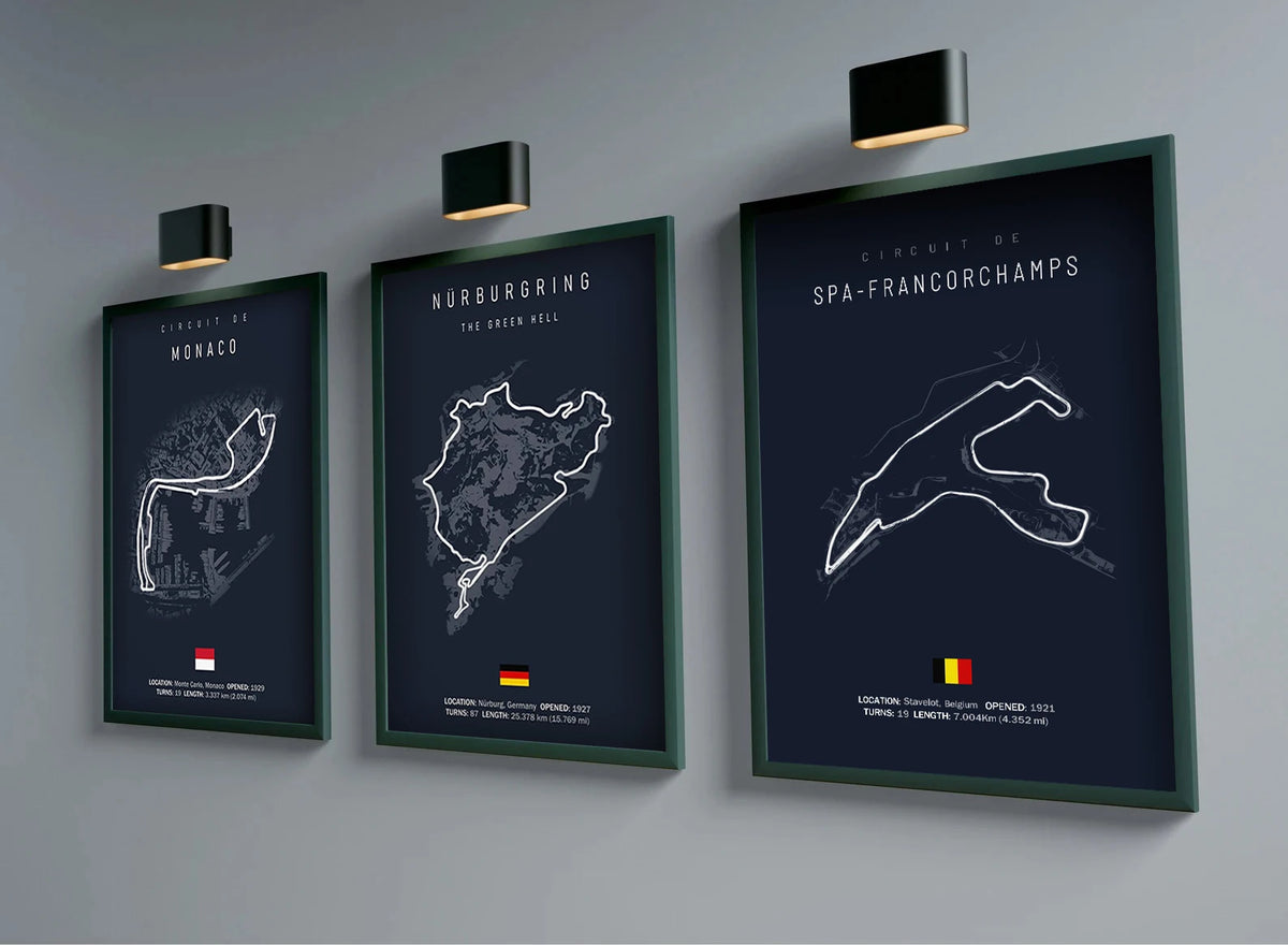 cadre photo noir moderne toile circuit f1 imola affiche photo clip ressort 30x40cm