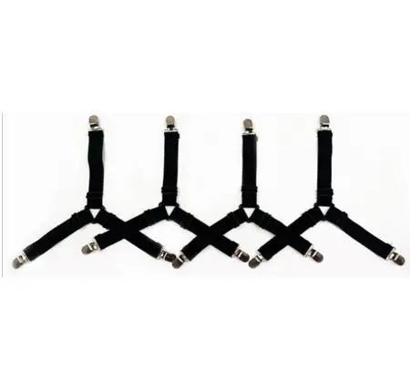 attaches drap lit clips ressorts réglables tissus polyester noirs argentés jaunes roses rouges blancs
