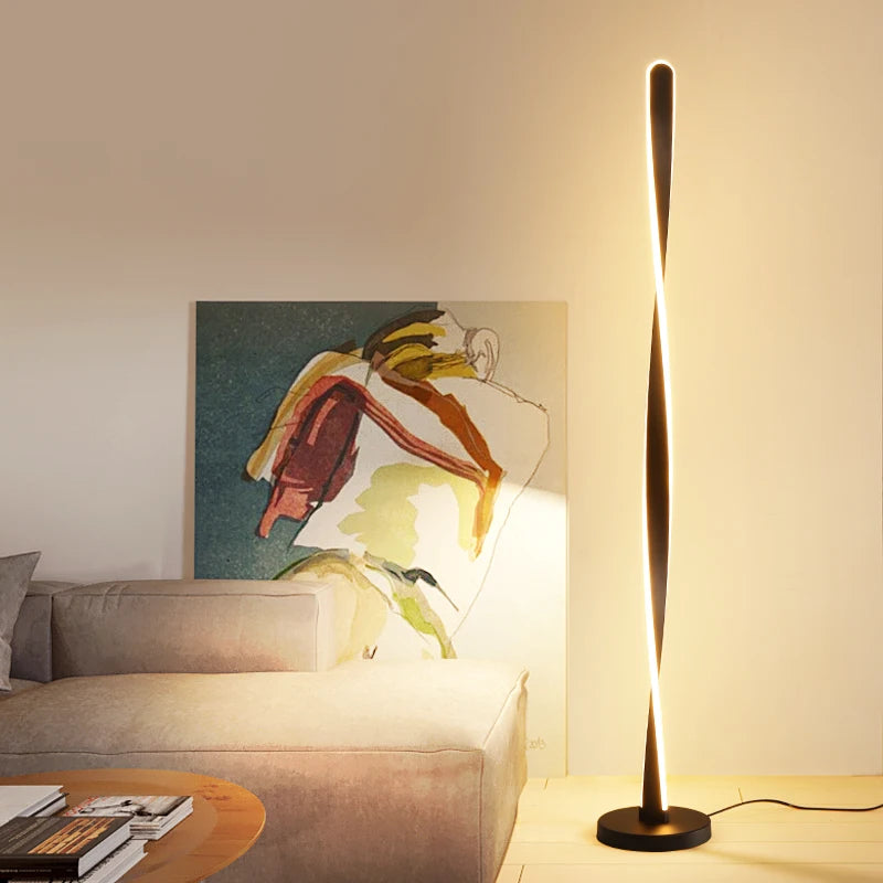 lampe sol moderne blanc élégant contemporain base ronde flux lumineux élevé sécurité certifiée