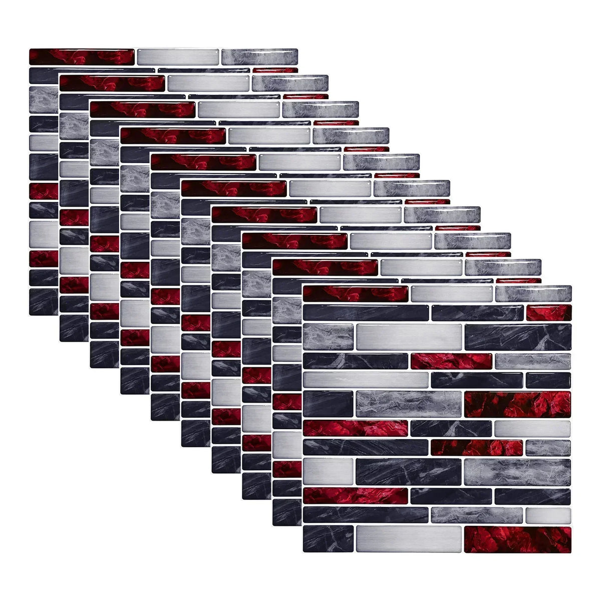 autocollants muraux marbre bleu gris blanc modernes 10 pièces 10cm 10cm imperméables self adhésifs